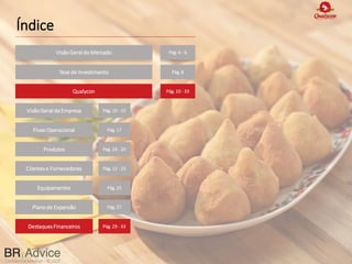 Confidential Material – © 2022
Confidential Material – © 2021
Confidential Material – © 2022
Índice
VisãoGeral do Mercado Pág. 4 - 6
Pág. 8
Tese de Investimento
Qualycon Pág. 10 - 33
VisãoGeral da Empresa Pág. 10 - 15
Equipamentos Pág. 25
Produtos Pág. 19 - 20
Clientese Fornecedores Pág. 22 - 23
FluxoOperacional Pág. 17
Plano de Expansão Pág. 27
Destaques Financeiros Pág. 29 - 33
 