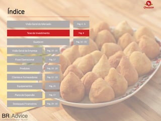 Confidential Material – © 2022
Confidential Material – © 2021
Confidential Material – © 2022
Índice
VisãoGeral do Mercado Pág. 4 - 6
Pág. 8
Tese de Investimento
Qualycon Pág. 10 - 33
VisãoGeral da Empresa Pág. 10 - 15
Equipamentos Pág. 25
Produtos Pág. 19 - 20
Clientese Fornecedores Pág. 22 - 23
FluxoOperacional Pág. 17
Plano de Expansão Pág. 27
Destaques Financeiros Pág. 29 - 33
 