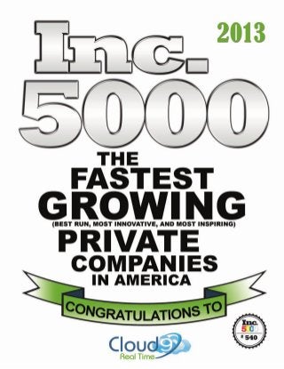 Cloud9 Joins Ranks of INC-500|500 in 2013