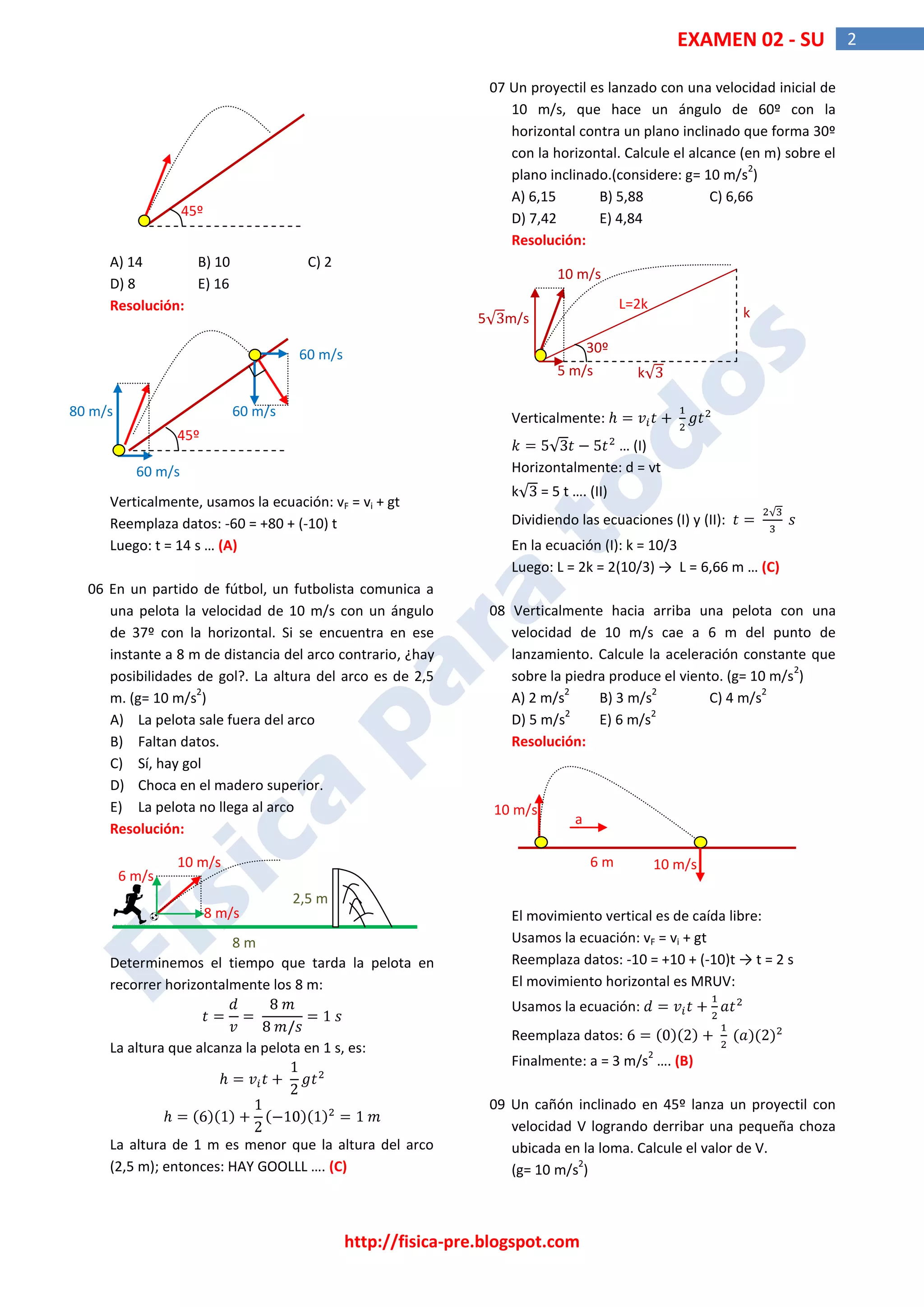 000049 ejercicios resueltos de fisica movimiento parabolico | PDF