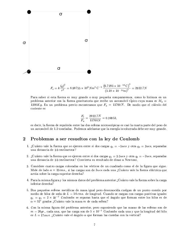 Ejercicios Resueltos De Electricidad Con Ley De Coulomb