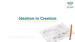 Ideation to CreationConcept . Design . Engineering . Fabrication . Graphics
 
