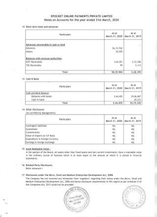 ePocket 2020 Auditor's statement