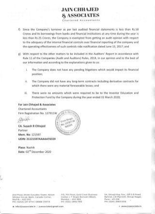 ePocket 2020 Auditor's statement