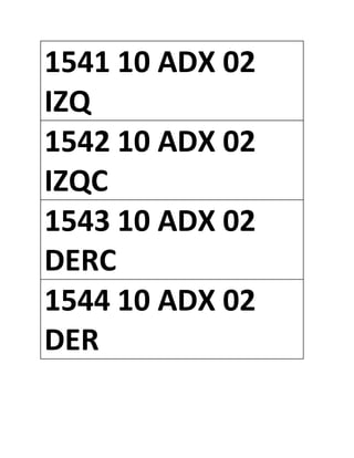 1541 10 ADX 02
IZQ
1542 10 ADX 02
IZQC
1543 10 ADX 02
DERC
1544 10 ADX 02
DER
 
