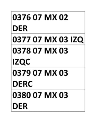 0376 07 MX 02
DER
0377 07 MX 03 IZQ
0378 07 MX 03
IZQC
0379 07 MX 03
DERC
0380 07 MX 03
DER
 