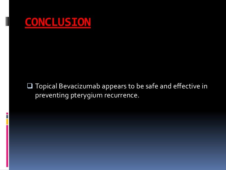 000267 Pterygium And Topical Bevacizumab