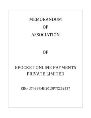 Epocket Altered Memorandum of Association