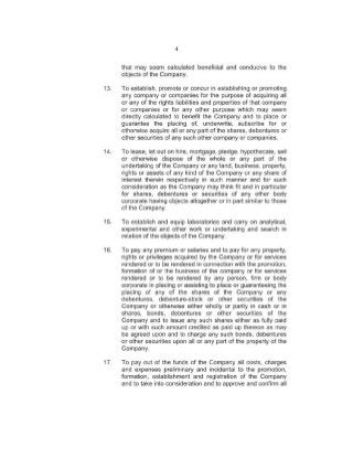 Epocket Altered Memorandum of Association