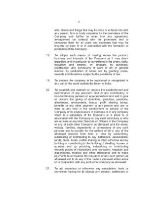 Epocket Altered Memorandum of Association