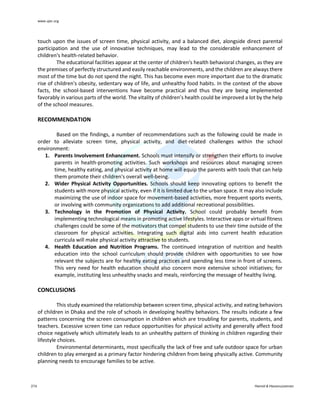 Impact of Screen Time on Physical Activity and Eating Habits: A Case ...