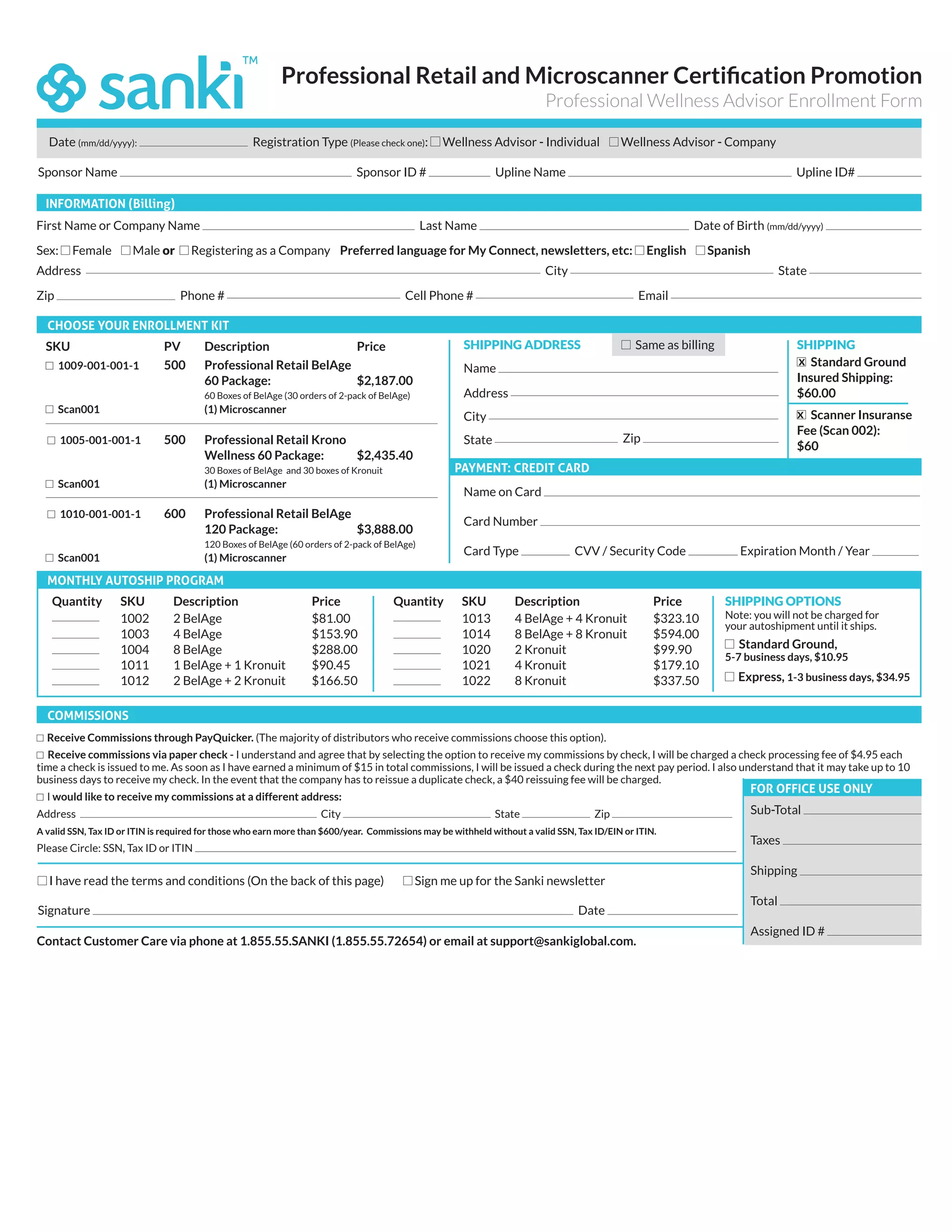 Microscanner Professional Retail Sheet and Order Form | PDF