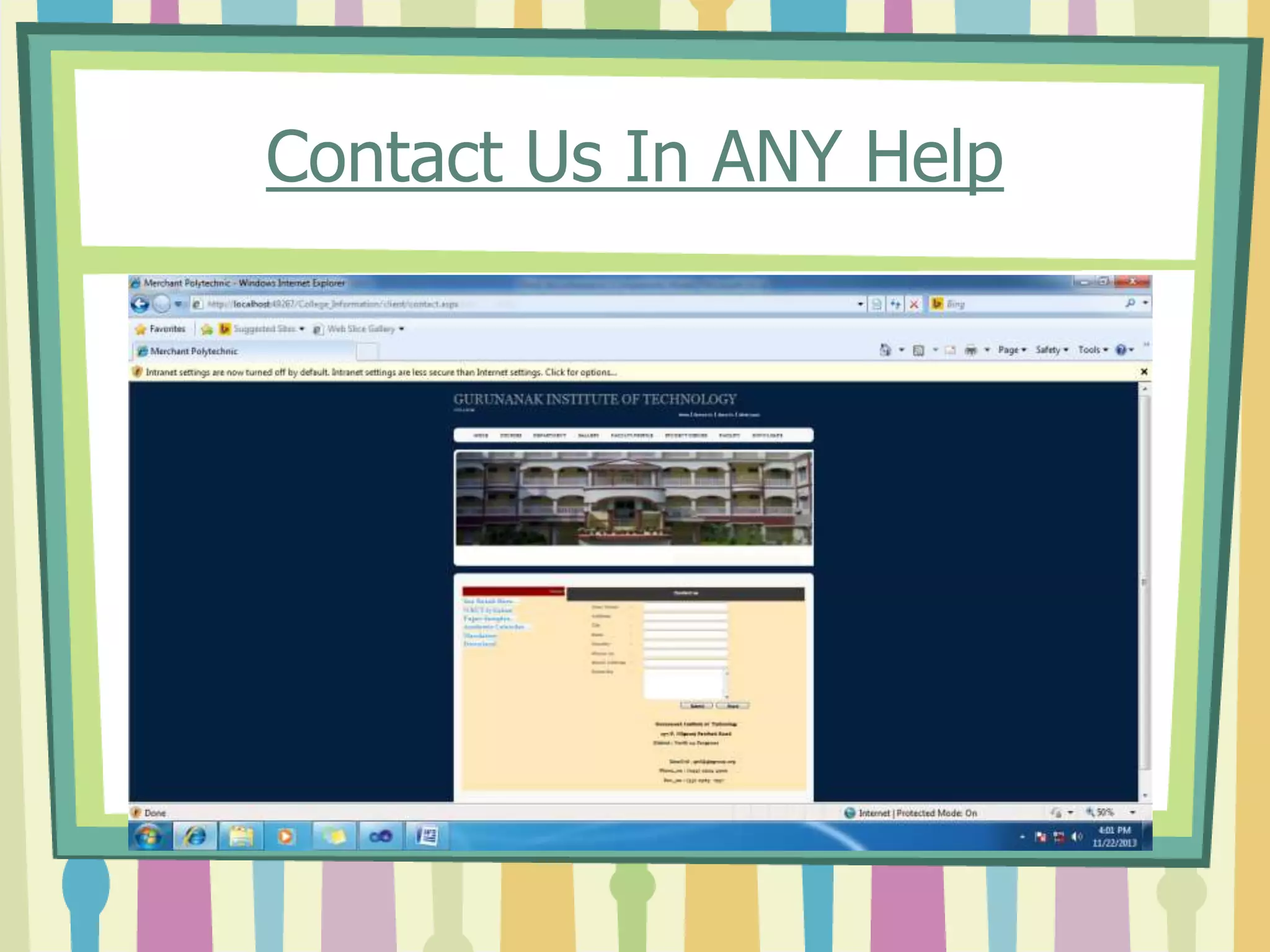 Contact Us In ANY Help
 