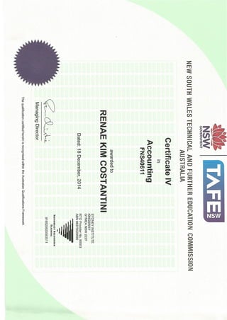Tafe Certificates
