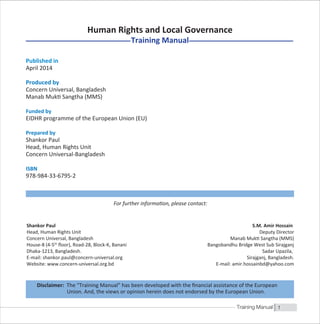Training Manual on Human Rights and Local Governance | PDF
