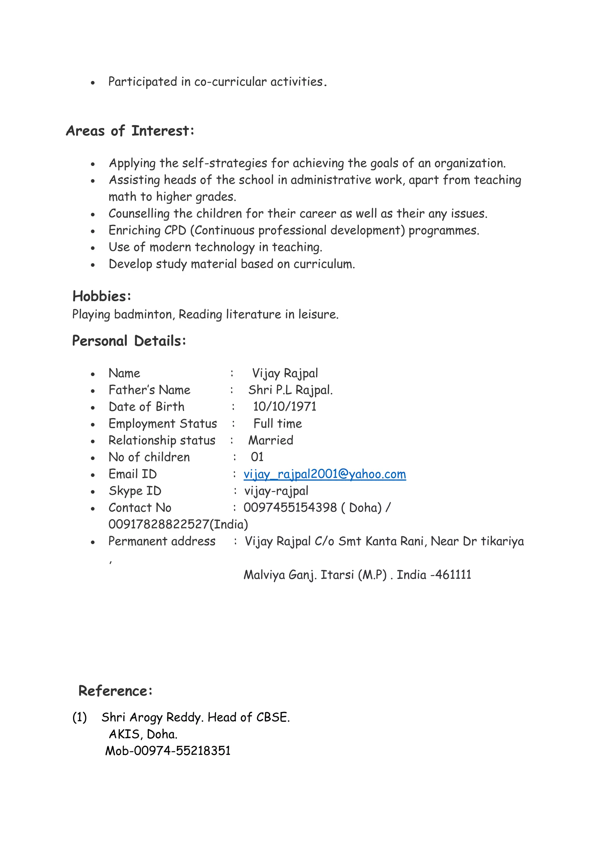RESUME Recent Pdf PDF Resume recent pdf pdf