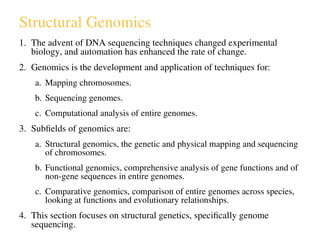 Comprehensive Overview of Genomics: Structural, Functional, and ...