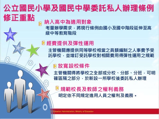 懶人包 教育部 學校型態實驗教育實施條例 修正草案 公立高級中等以下學校委託私人辦理條例 高級中等以下教育階段