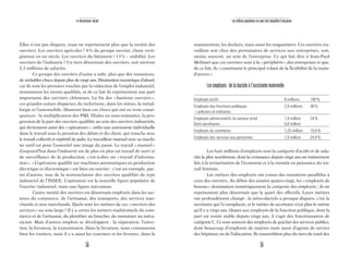 38 39
Le descenseur social Les milieux populaires au cœur des inégalités françaises
manutention, les dockers, mais aussi les magasiniers. Ces ouvriers tra-
vaillent soit chez des prestataires de services aux entreprises, soit,
moins souvent, au sein de l’entreprise. Ce qui fait dire à Jean-Paul
Molinari que ces ouvriers sont à la «périphérie» des entreprises et que,
de ce fait, ils «constituent le principal volant de la flexibilité de la main-
d’œuvre».
Lesemployés:deladactyloàl’assistantematernelle
Employés actifs 8 millions 100%
Employés des fonctions publiques 2,9 millions 36%
+ policiers et militaires
Employés administratifs du secteur privé 1,9 million 24%
Dont secrétaires 0,8 million
Employés du commerce 1,25 million 15,6%
Employés des services aux personnes 1,9 million 24,4%
Les huit millions d’employés sont la catégorie d’actifs et de sala-
riés la plus nombreuse, dont la croissance depuis vingt ans est intimement
liée à la tertiarisation de l’économie et à la montée en puissance du tra-
vail féminin.
Les métiers des employés ont connu des mutations parallèles à
ceux des ouvriers. Au début des années quatre-vingt, les «employés de
bureau» dominaient numériquement la catégorie des employés ; ils ne
représentent plus désormais que le quart des effectifs. Leurs métiers
ont profondément changé : la sténo-dactylo a presque disparu, c’est la
secrétaire qui l’a remplacée, et le métier de secrétaire n’est plus le même
qu’il y a vingt ans. Quant aux employés de la fonction publique, dont la
part est restée stable depuis vingt ans, il s’agit des fonctionnaires de
catégorie C. Ce sont souvent des employés de guichet des services publics,
dont beaucoup d’employés de mairies mais aussi d’agents de service
des hôpitaux ou de l’éducation. Ils rassemblent plus du tiers du total des
Elles n’ont pas disparu, mais ne représentent plus que la moitié des
ouvriers. Les ouvriers agricoles? 4% du groupe ouvrier, chute verti-
gineuse en un siècle. Les ouvriers du bâtiment? 13% – stabilité. Les
ouvriers de l’industrie? Un tiers désormais des ouvriers, soit environ
2,3 millions de salariés.
Ce groupe des ouvriers d’usine a subi, plus que des mutations,
de véritables chocs depuis plus de vingt ans. Diminution numérique d’abord,
car ils sont les premiers touchés par la réduction de l’emploi industriel,
notamment les moins qualifiés, et de ce fait ils représentent une part
importante des ouvriers chômeurs. La fin des «bastions ouvriers»,
ces grandes usines disparues du taylorisme, dans les mines, la métal-
lurgie et l’automobile, illustrent bien ces chocs qui ont eu trois consé-
quences : la multiplication des PMI, filiales ou sous-traitantes, la pro-
gression de la part des ouvriers qualifiés au sein des ouvriers industriels,
qui deviennent ainsi des «opérateurs», enfin une autonomie individuelle
dans le travail sous la pression des délais et du client, qui tranche avec
le travail collectif et répétitif de jadis. Le travailleur manuel avec sa machi-
ne outil est pour l’essentiel une image du passé. Le travail «manuel»
d’aujourd’hui dans l’industrie est de plus en plus un travail de suivi et
de surveillance de la production, c’est-à-dire un «travail d’informa-
tion». «L’opérateur qualifié sur machines automatiques en production
électrique et électronique» est bien un ouvrier : c’est un exemple, par-
mi d’autres, issu de la nomenclature des ouvriers qualifiés de type
industriel de l’INSEE. L’opérateur est la nouvelle figure populaire de
l’ouvrier industriel, mais une figure méconnue.
L’autre moitié des ouvriers est désormais employée dans les sec-
teurs du commerce, de l’artisanat, des transports, des services mar-
chands et non marchands. Quels sont les métiers de ces «ouvriers des
services» au sens large? Il y a certes les métiers traditionnels du com-
merce et de l’artisanat, du plombier au boucher, du menuisier au méca-
nicien. Mais d’autres emplois se développent : la réparation, l’entre-
tien, la livraison, la transmission. Dans la livraison, nous connaissons
bien les routiers, mais il y a aussi les coursiers et les livreurs; dans la
 