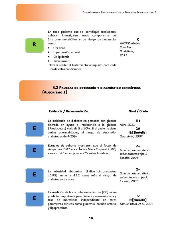 GUIA EVIDENCIAS Y RECOMENDACIONES DIABETES MELLITUS GUIA EVIDENCIAS Y RECOMENDACIONES DIABETES MELLITUS