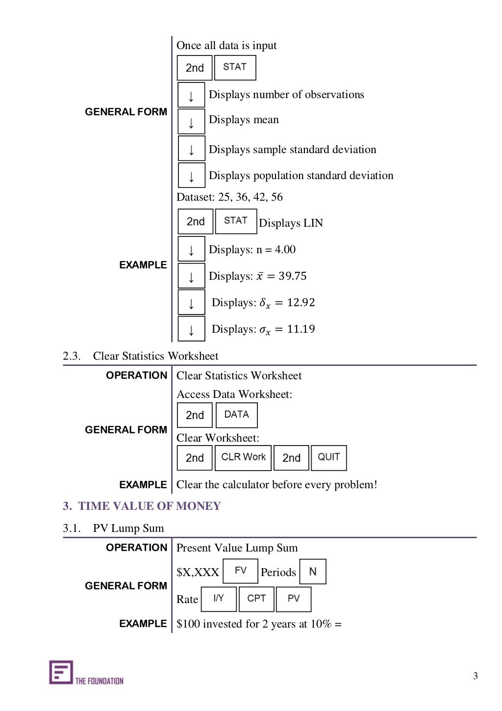 000 instructions for TI BA II Plus