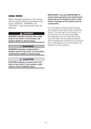 Takeuchi Tb228 Tb235 Tb250 Operators Manual | PDF