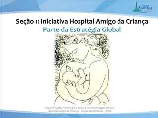 Seção 1: Iniciativa Hospital Amigo da Criança
          Parte da Estratégia Global




         UNICEF/OMS Promoção e Apoio à Amamerntação em um
          Hospital Amigo da Criança - Curso de 20 horas - 2006
 