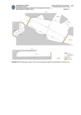 UNIVERSIDADE DE COIMBRA
FACULDADE DE LETRAS
INSTITUTO DE ARQUEOLOGIA / CENTRO DE ESTUDOS ARQUEOLÓGICOS DAS
UNIVERSIDADES DE COIMBRA E PORTO
Representações rupestres no Piemonte
da Chapada Diamantina (Bahia, Brasil)
APÊNDICE 1
289
CROQUI 21: Sítio Igrejinha. Croqui: Carlos Costa. Reprodução digital: Gilcimar Barbosa e Carlos Costa.
 