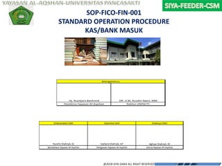 STANDARD OPERATION
PROCEDURE
@2018-SIYA-SIAKA ALL RIGHT RESERVED
SOP-FICO-FIN-001
STANDARD OPERATION PROCEDURE
KAS/BANK MASUK
 