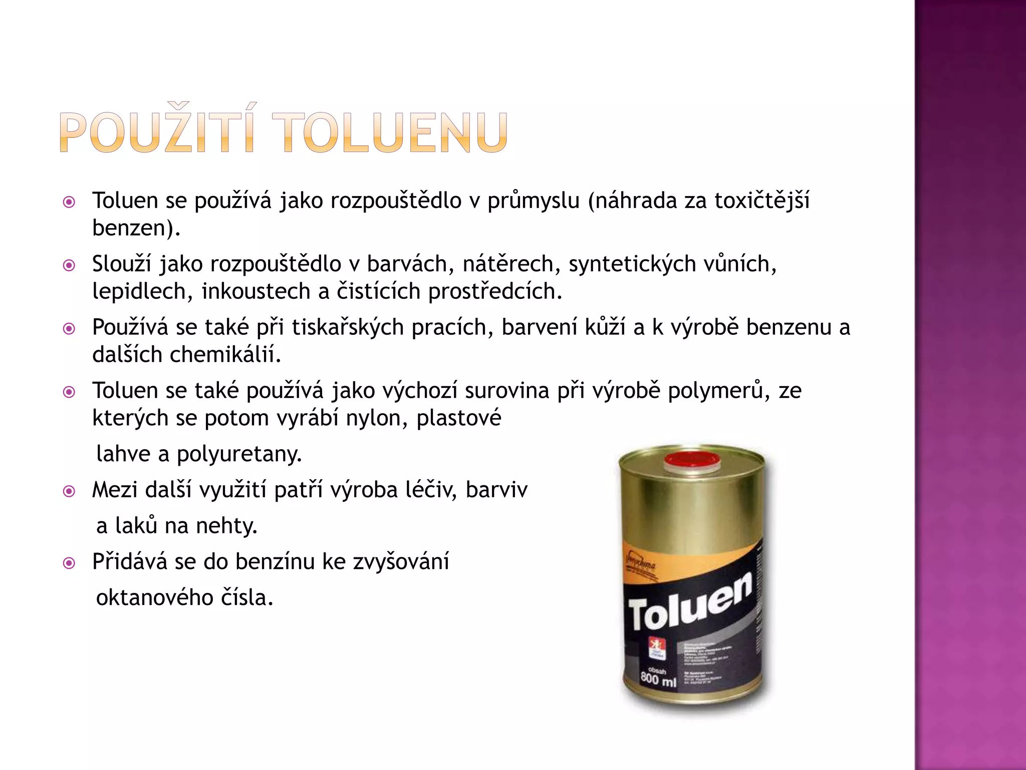 Areny - Toluen podrobně | PPTX