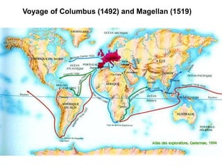 Voyage of Columbus (1492) and Magellan (1519)
 