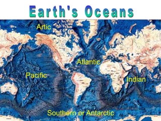 Indian
Southern or Antarctic
Artic
Pacific
Atlantic
 