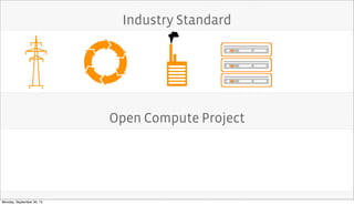 Industry Standard
Open Compute Project
Monday, September 30, 13
 