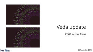 Veda update
ETSAP meeting Torino
16 November 2023
 