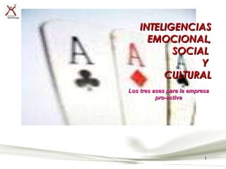 INTELIGENCIAS EMOCIONAL, SOCIAL  Y  CULTURAL Los tres ases para la empresa pro-activa 