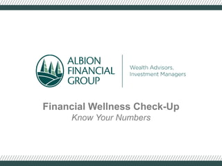 Financial Wellness Check-Up
Know Your Numbers
 