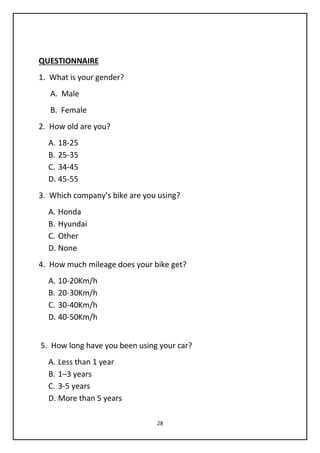 Hyundai Questionnaire.pdf HONDA CAR VS HYUNDAI CAR PROJECT FOR FUTURE | PDF