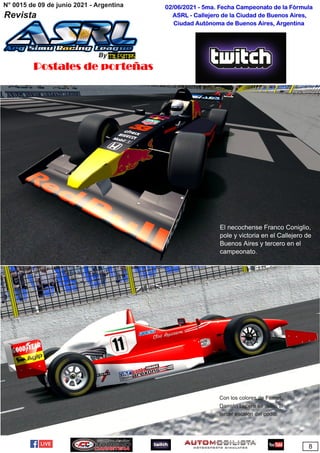 02/06/2021 ­ 5ma. Fecha Campeonato de la Fórmula
ASRL ­ Callejero de la Ciudad de Buenos Aires,
Ciudad Autónoma de Buenos Aires, Argentina
Postales de porteñas
 