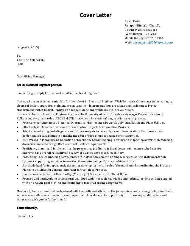 Cover Letter