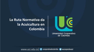 La Ruta Normativa da
la Acuicultura en
Colombia
 