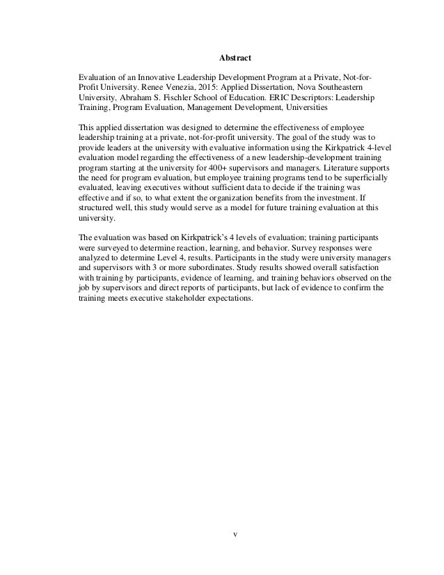 Dissertation leadership development