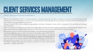 Client Services Management: Strategies, Roles, and Best Practices | PDF