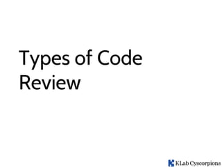 Types of Code
Review
 