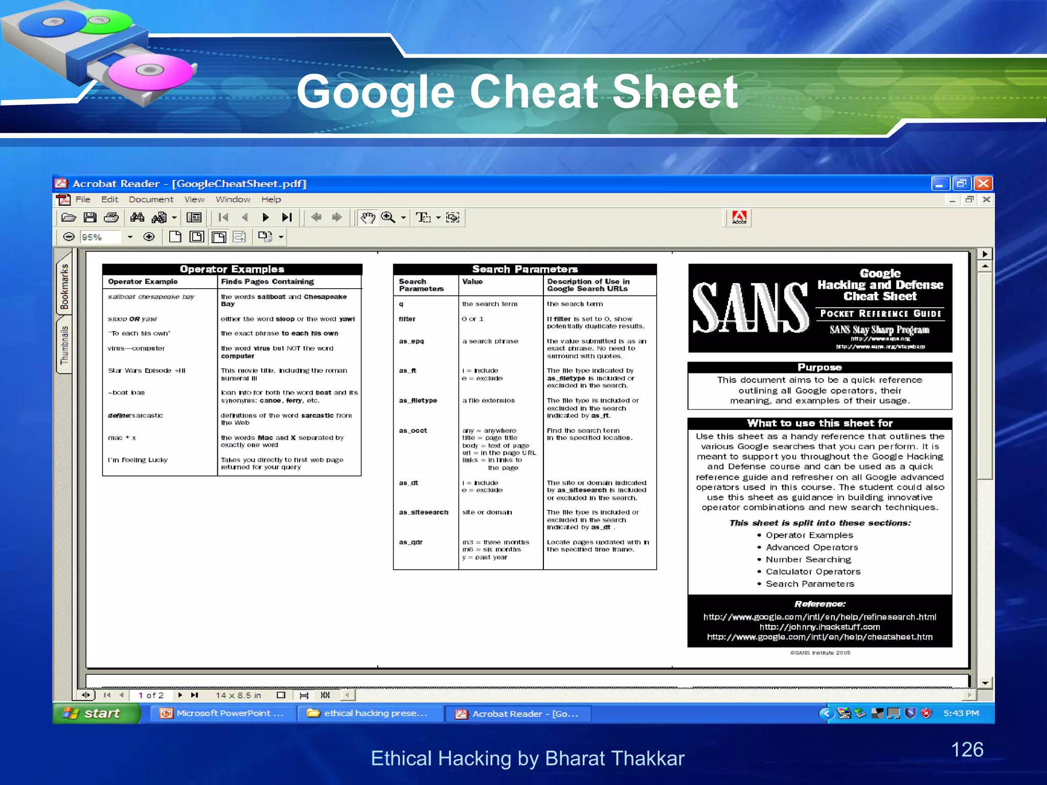 Google Cheat Sheet  
