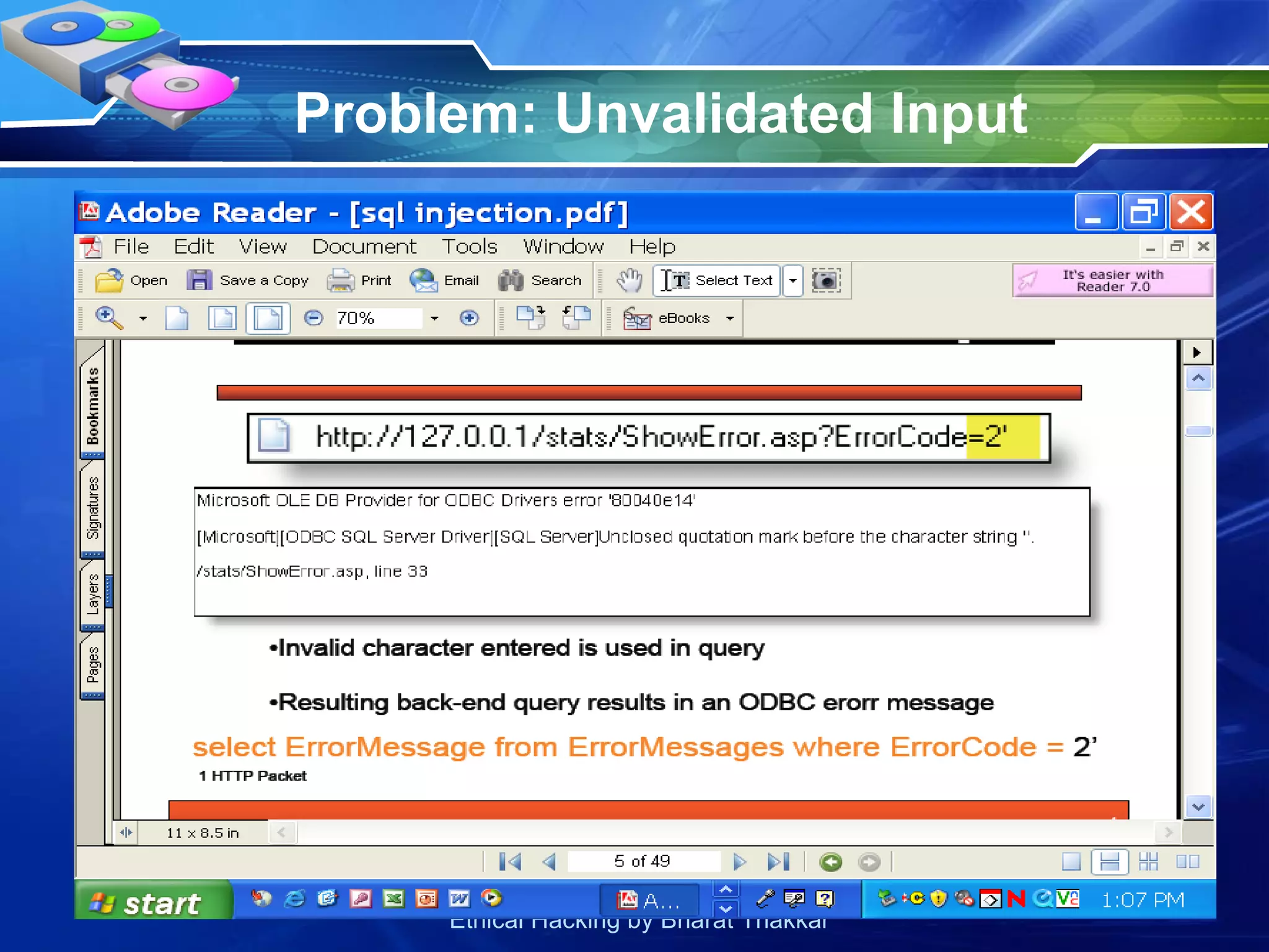 Problem: Unvalidated Input 