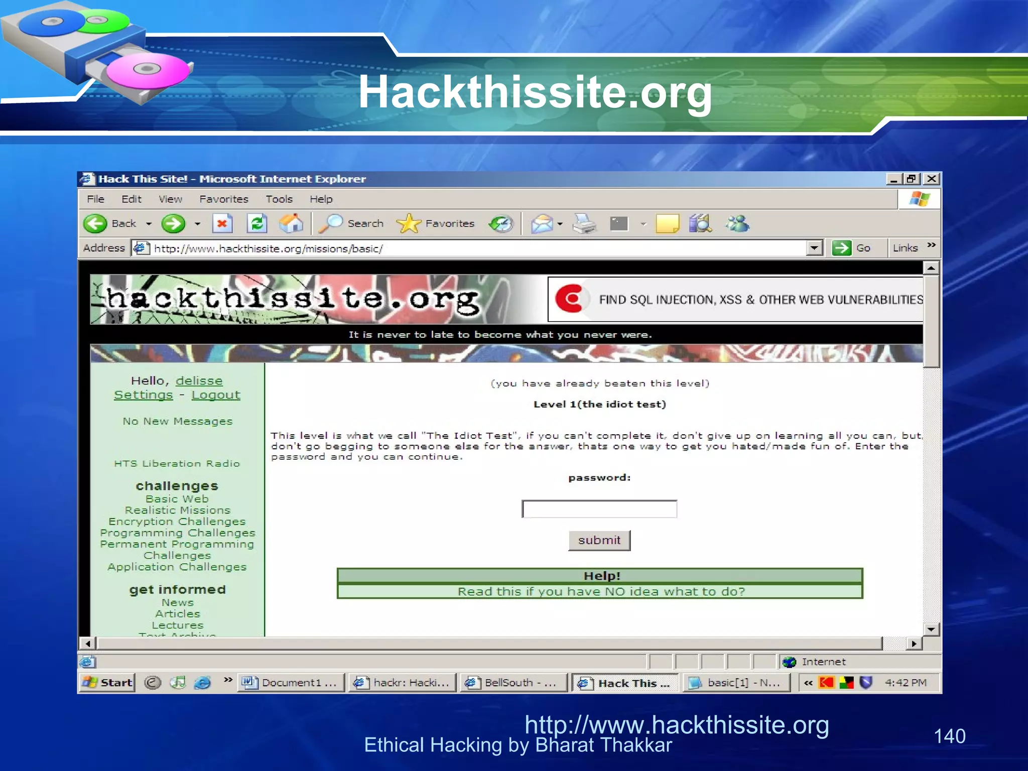 Hackthissite.org http://www.hackthissite.org 