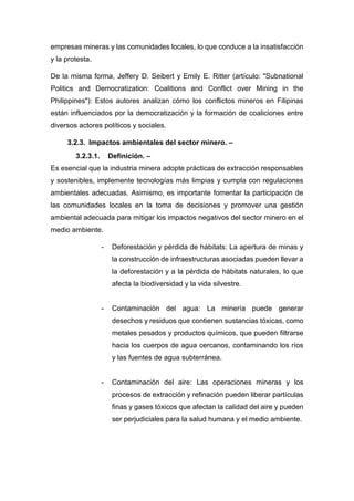 El impacto de los conflictos sociales en el sector minero en Arequipa ...