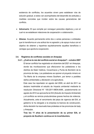 El impacto de los conflictos sociales en el sector minero en Arequipa ...