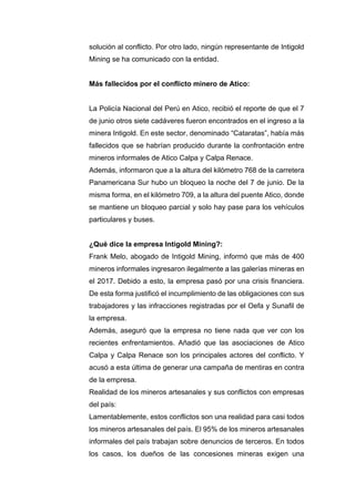 El impacto de los conflictos sociales en el sector minero en Arequipa ...