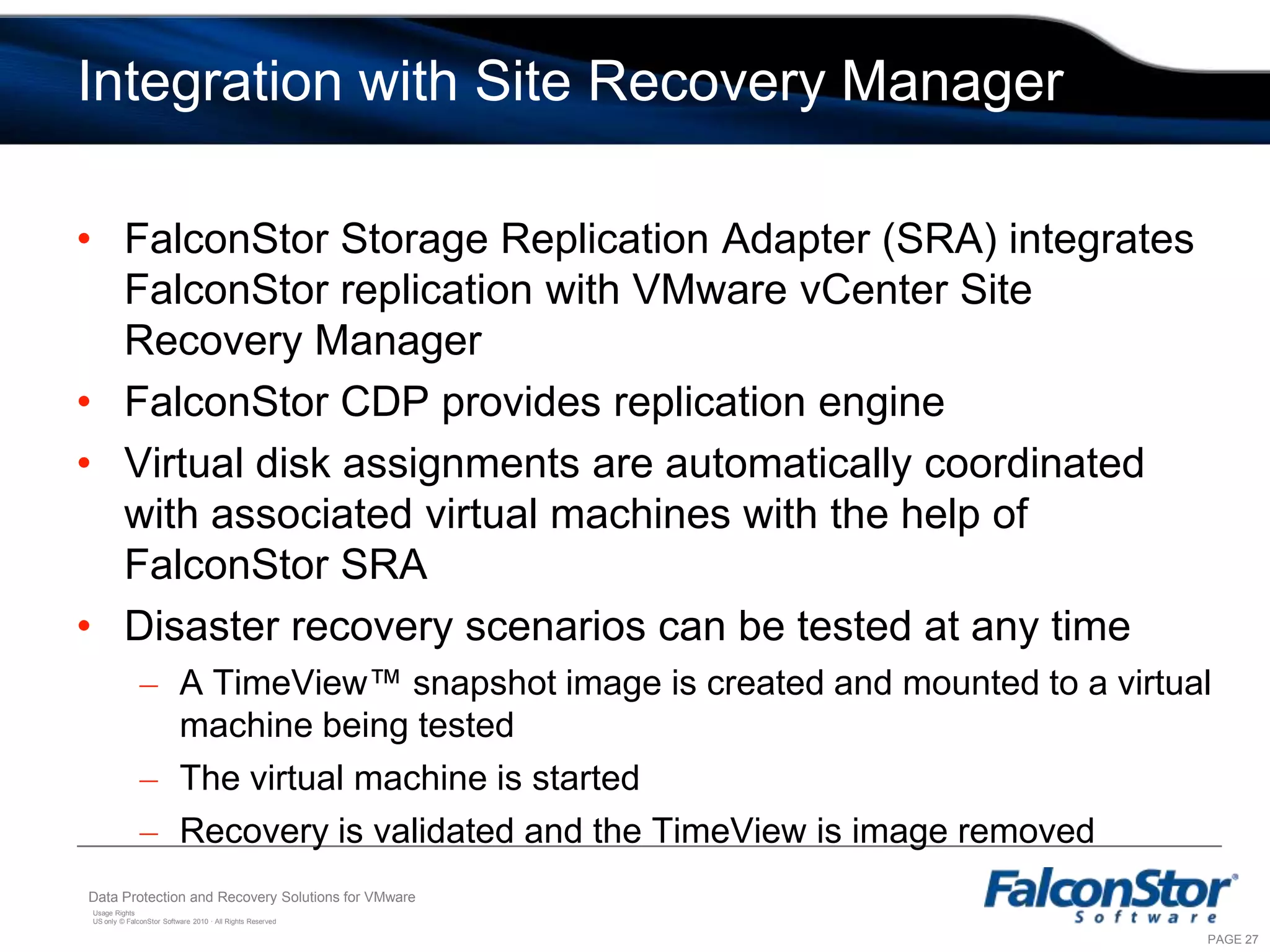 The Importance of Site Recovery ManagerVMware Site Recovery Manager is a critical disaster recovery tool